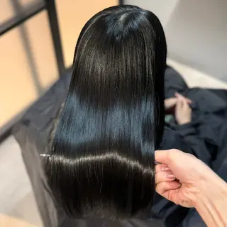 ロング パーマ ブリーチなしカラー I 髪質改善Ⅰたつやのヘアスタイル