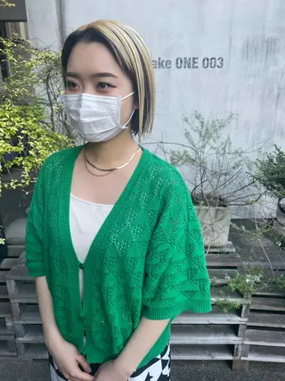 ミディアム maho🤍透明感 カラー/顔周りcutのヘアスタイル