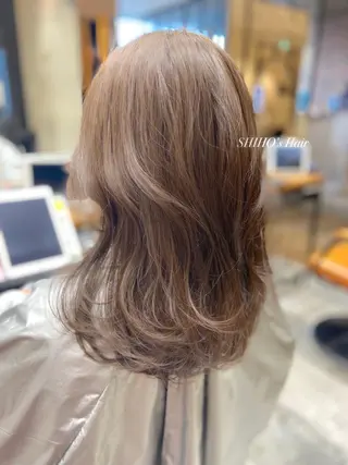 ミディアム カラー パーマ ヘアアレンジ Surpass所属・🌈小顔似合わせ SHIHO🌈のヘアスタイル