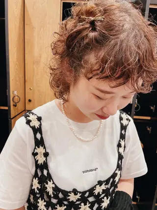 ミディアム パーマ ニュアンスヘア chinariのヘアスタイル