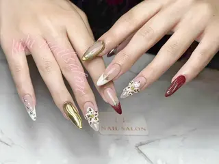 ネイル ユリ🎀長さだし/ パラジェル/持ち込みのネイルデザイン