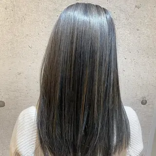 セミロング カラー 久保 敏之のヘアスタイル