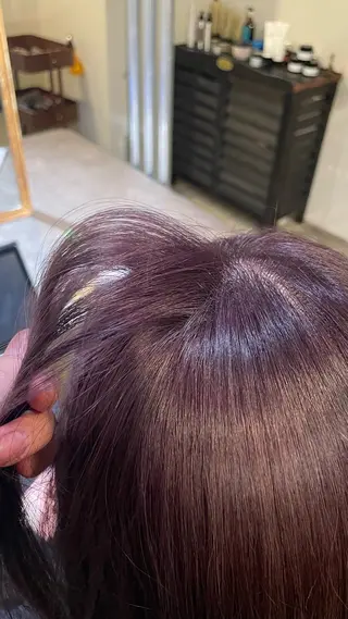 ミディアム カラー ヘアアレンジ Heath所属・Heath 姪浜 ⌇フタバのヘアスタイル