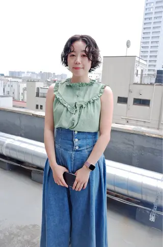 ショート カラー パーマ 柳澤 将大のヘアスタイル