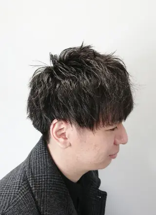 メンズ パーマ 透明感ハイトーン☆ 今津 佑太のヘアスタイル