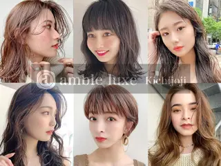 セミロング カラー パーマ ヘアアレンジ 公式 Ease by amble luxeのヘアスタイル