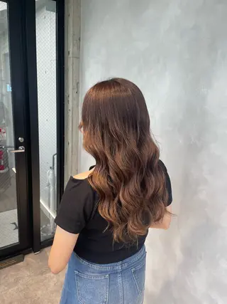 カラー 暖色/ハイトーン/ カラー/HBLのヘアスタイル