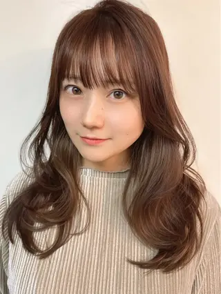 ロング カラー 縮毛矯正➕髪質改善➕ レイヤーカット　田畑のヘアスタイル