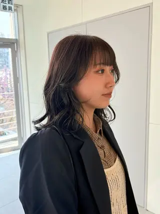 ミディアム 💡レイヤーカット/ グレージュ松本隼人のヘアスタイル