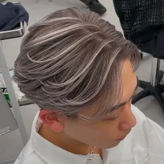 ミディアム カラー パーマ ヘアアレンジ メンズ メンズバレイヤージュ 🌫デザインカラーのヘアスタイル