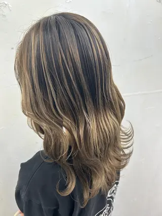 ミディアム カラー 下妻 カラーエクステ難波のヘアスタイル