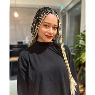 セミロング カラー パーマ ヘアアレンジ メンズ キッズ BRAIDS💎愛子 大人ハイライト💎のヘアスタイル