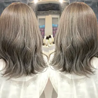 ミディアム カラー 🦔Laulu 菅原綾乃のヘアスタイル