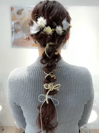 ロング ヘアアレンジ 卒業式ヘアセット🎀 ヘアアレンジのヘアスタイル