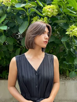 ミディアム 艶ボブ×髪質改善トリ ートメントRICOのヘアスタイル