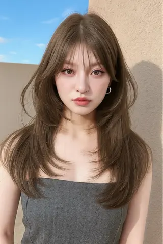 ロング カラー 韓国レイヤー/髪質 改善/縮毛🤍吉田のヘアスタイル