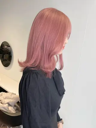 ミディアム カラー ヘアアレンジ maoブリーチ無し 似合わせカラーのヘアスタイル