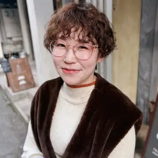 ショート パーマ 水原波津輝/ボブ /ニュアンスパーマのヘアスタイル