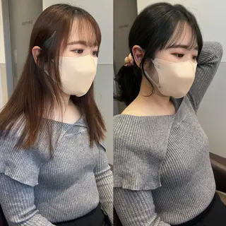 セミロング 韓国モテhair🍑 momoのヘアスタイル