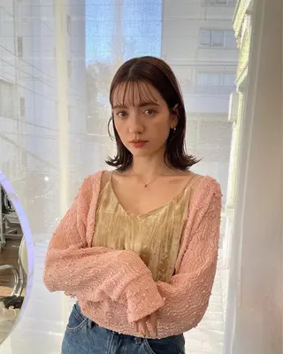 ミディアム カラー レイヤーカット🎀 kanaのヘアスタイル