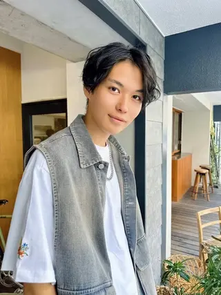 ミディアム メンズ パーマ 【メンズ】 shelterのヘアスタイル