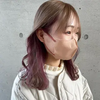 ミディアム カラー 秋元 菜摘のヘアスタイル