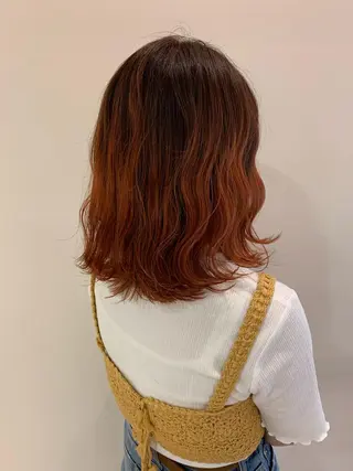 ミディアム カラー 顔まわりカット✄ ベージュカラー🧸のヘアスタイル