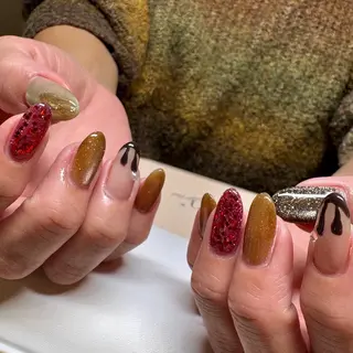 ネイル amuse 手書きニュアンスのネイルデザイン