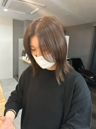 セミロング カラー 後藤紗英/髪質改善 /オリーブベージュのヘアスタイル