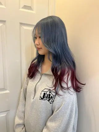 カラー yuka/ロング/ レイヤーカットモデルのヘアスタイル