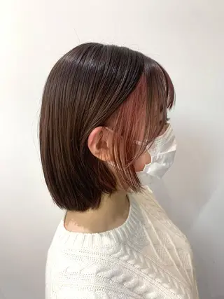 ショート カラー 🌷ラベンダーピンク 顔まわり🌷ねいろのヘアスタイル