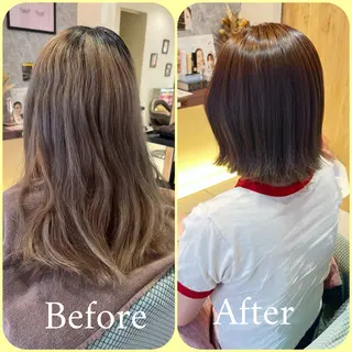 ミディアム カラー パーマ style鎌倉 🌹ayaのヘアスタイル