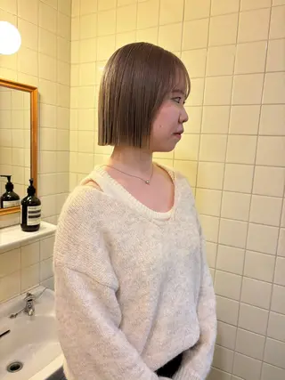 ミディアム カラー ボブ&透明感カラー ♡TOMOEのヘアスタイル
