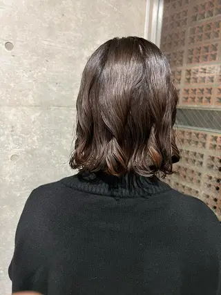 ミディアム パーマ ボブパーマコテ巻き風 パーマNo1深江秀平のヘアスタイル