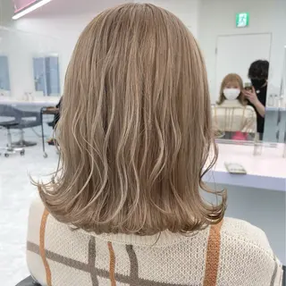 ミディアム カラー パーマ ヘアアレンジ メンズ 🤍透明感カラー🤍 ブリーチ🤍AINEのヘアスタイル