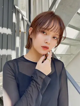 カラー レイヤー/暖色カラー /パーマ/落合 歩夢のヘアスタイル