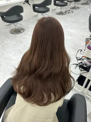 セミロング カラー ダブルカラー 韓国レイヤーKYONのヘアスタイル