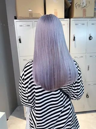 セミロング ブリーチ✖️ 縮毛LANDのヘアスタイル