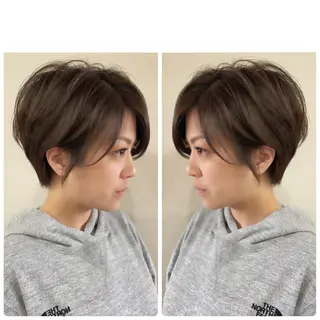 ショート カラー 京都大人女性ショート 徒歩1分/秋山のヘアスタイル