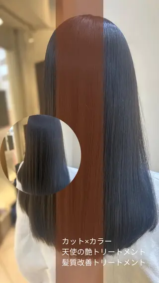 ロング カラー 艶質改善/縮毛矯正 ササキナツミのヘアスタイル