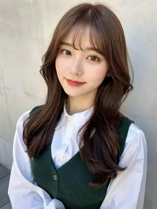 セミロング 髪質改善🇰🇷 レイヤーカット/梅田のヘアスタイル