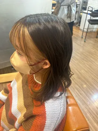 ミディアム カラー glam ミサキのヘアスタイル