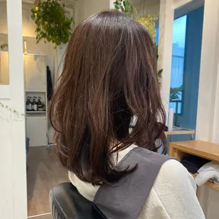 ミディアム カラー パーマ ヘアアレンジ ツヤ髪 ／髪質改善 松岡将太郎のヘアスタイル