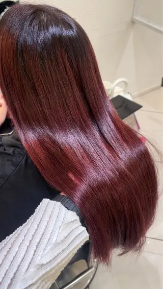 ロング カラー 💖大人韓国ヘア💖 韓国艶カラー【銀座】のヘアスタイル