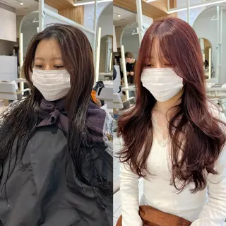 ロング カラー 似合わせレイヤー/ 透明感カラーのヘアスタイル