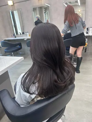 ロング カラー パーマ ヘアアレンジ メンズ キッズ ブリーチなしカラー/ ブラウン/レイヤーのヘアスタイル