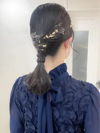 ヘアアレンジ ミディアム/顔周り/ ベージュ🌼mayuのヘアスタイル