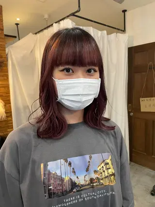 ミディアム カラー 顔周りカット 🎀サヤカ🎀のヘアスタイル