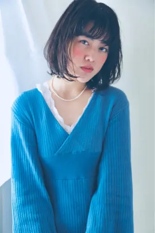 ミディアム カラー パーマ さかい なつみのヘアスタイル