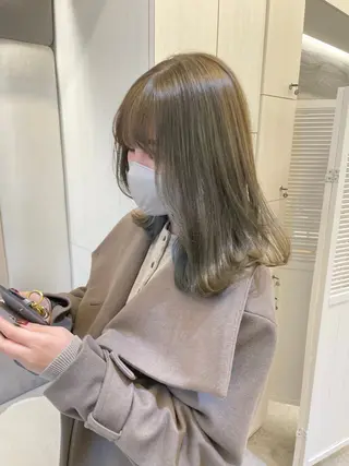 セミロング カラー ヘアアレンジ 🍃柔らかヘアー田中 瑞希🍃のヘアスタイル